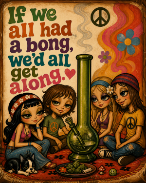 If We All Had a Bong Lowbrow - Marijuana Poster