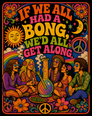 If We All Had a Bong Psychedelic - Marijuana Poster