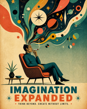 Imagination Expanded - 1950s Style Marijuana Poster