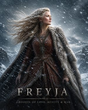 In a Winter Storm - Freyja the Norse Goddess Art Print