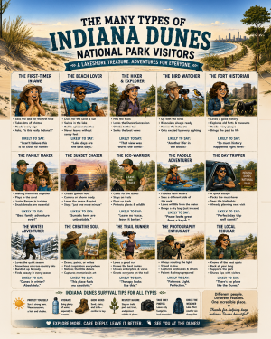 Indiana Dunes - Types of National Park Visitors Souvenir Art Print