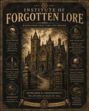 Institute of Forgotten Lore - Dark Academia Art Print