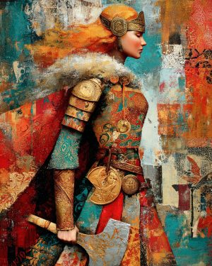 Into Battle - Freyja the Norse Goddess Art Print
