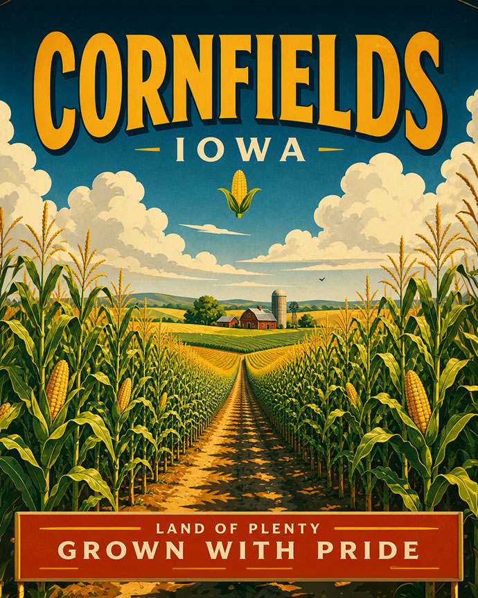 Iowa Cornfields  - Agri-Tourism Art Print