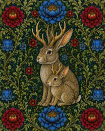 Jackalopes - Art Nouveau Cryptid Artwork