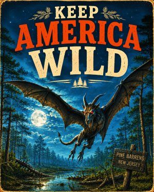 Jersey Devil - New Jersy - Keep America Wild Art Print - Americana Nature Artwork