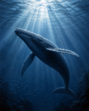 Just Below the Surface - Coastal Whale Wall Art