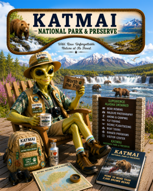 Katmai National Park Souvenir Art Print