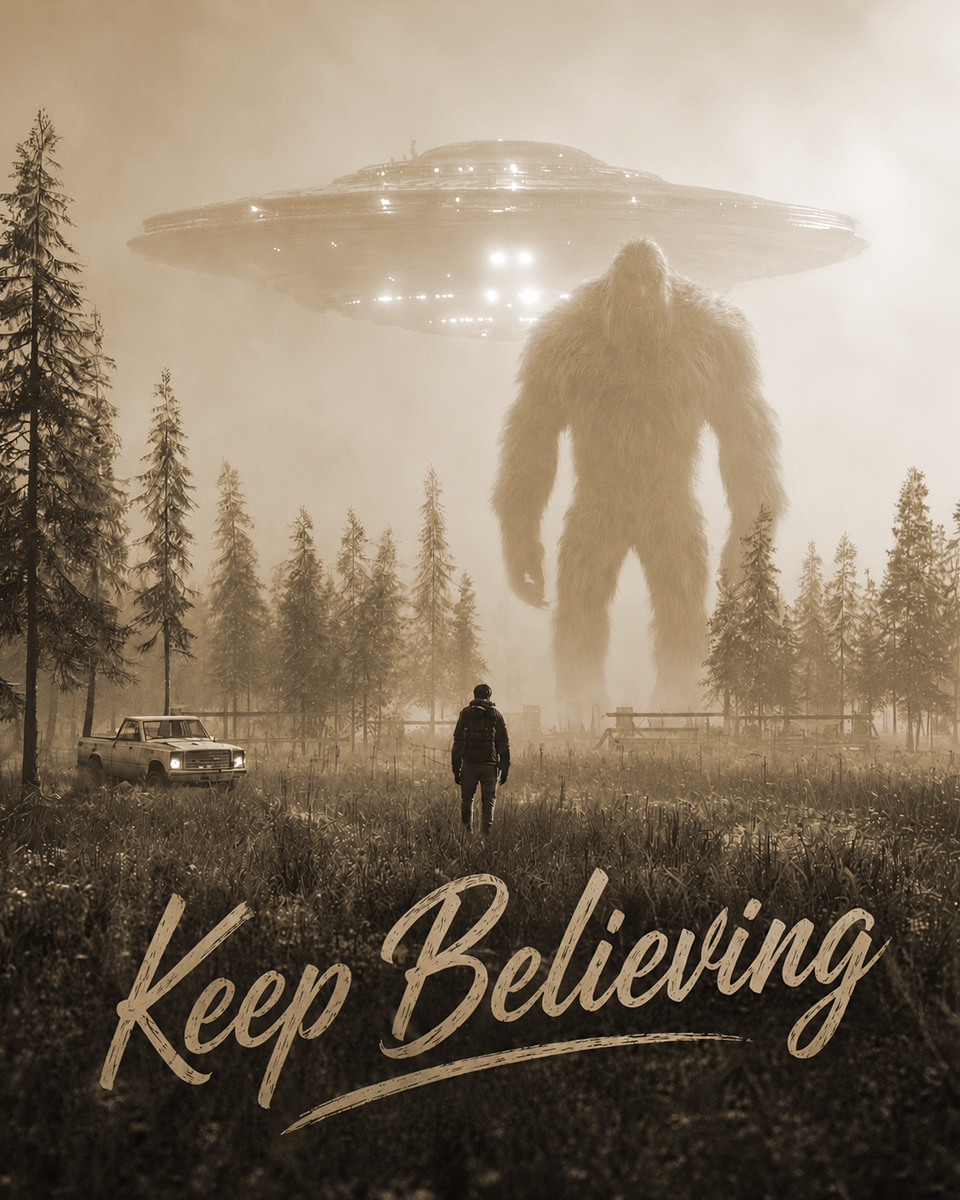 Keep Believing - Aliens - Bigfoot Wall Art