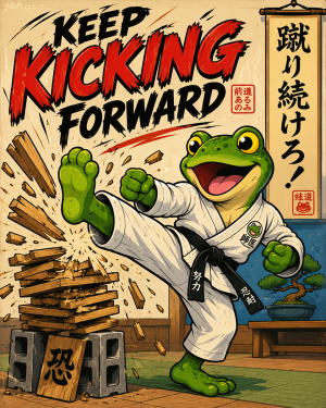 Keep Kicking Forward - Martial Arts Artwork