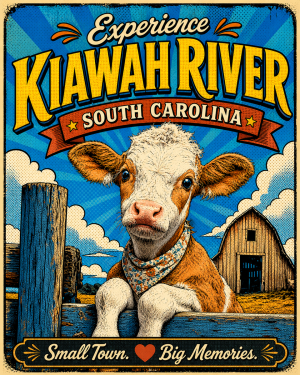 Kiawah River, South Carolina - Pop Art Calf Agri-Tourism Art Print