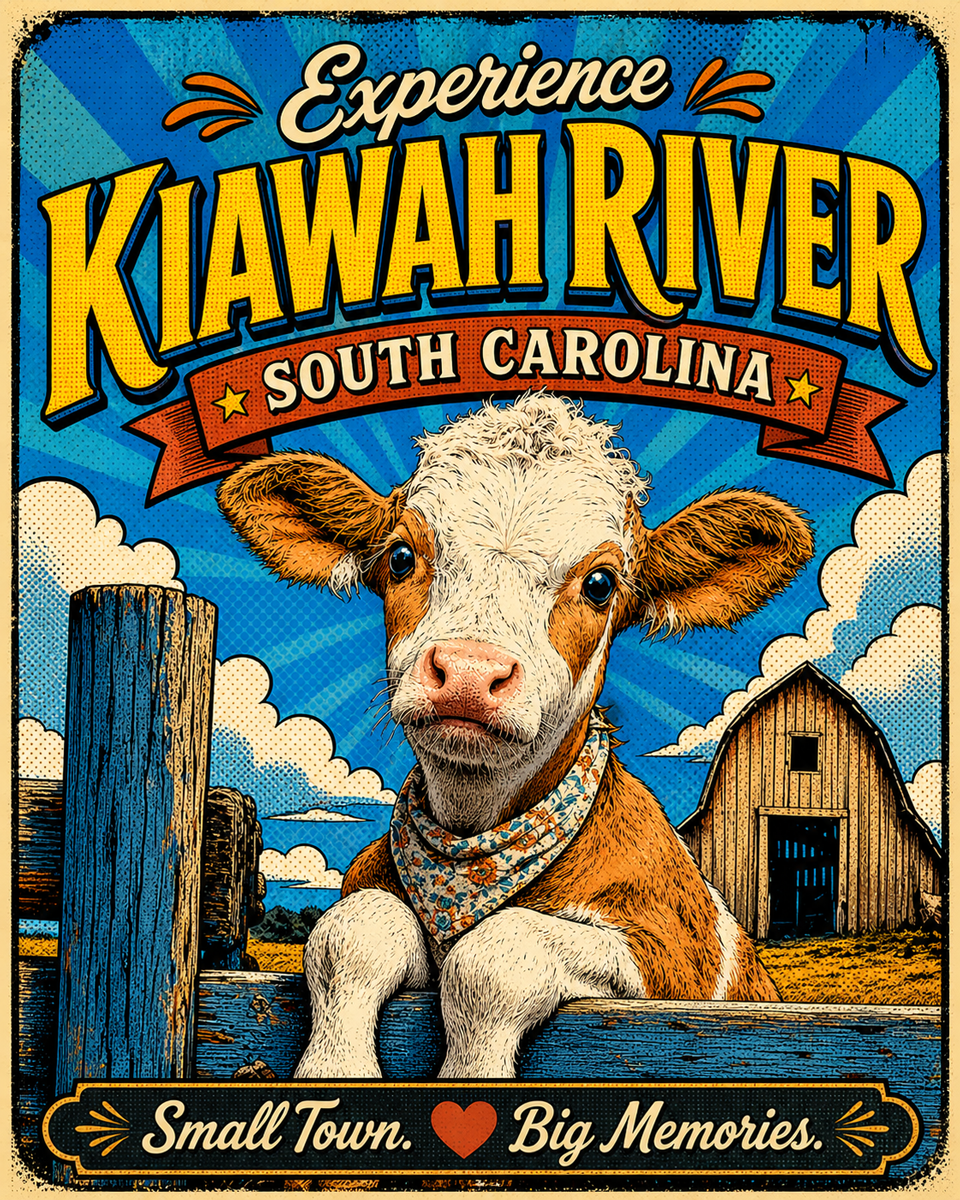 Kiawah River, South Carolina - Pop Art Calf Agri-Tourism Art Print
