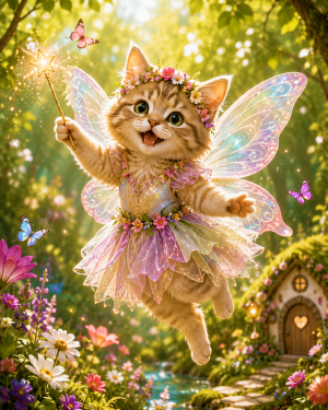 Kitten Fairy - Animal Fairies - Children's Fantasy Artwork