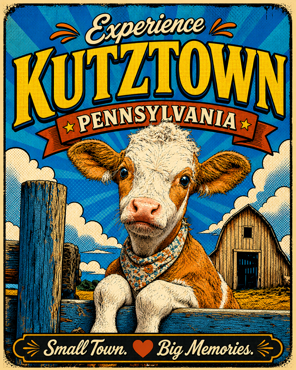Kutztown Pennsylvania - Pop Art Calf Agri-Tourism Art Print