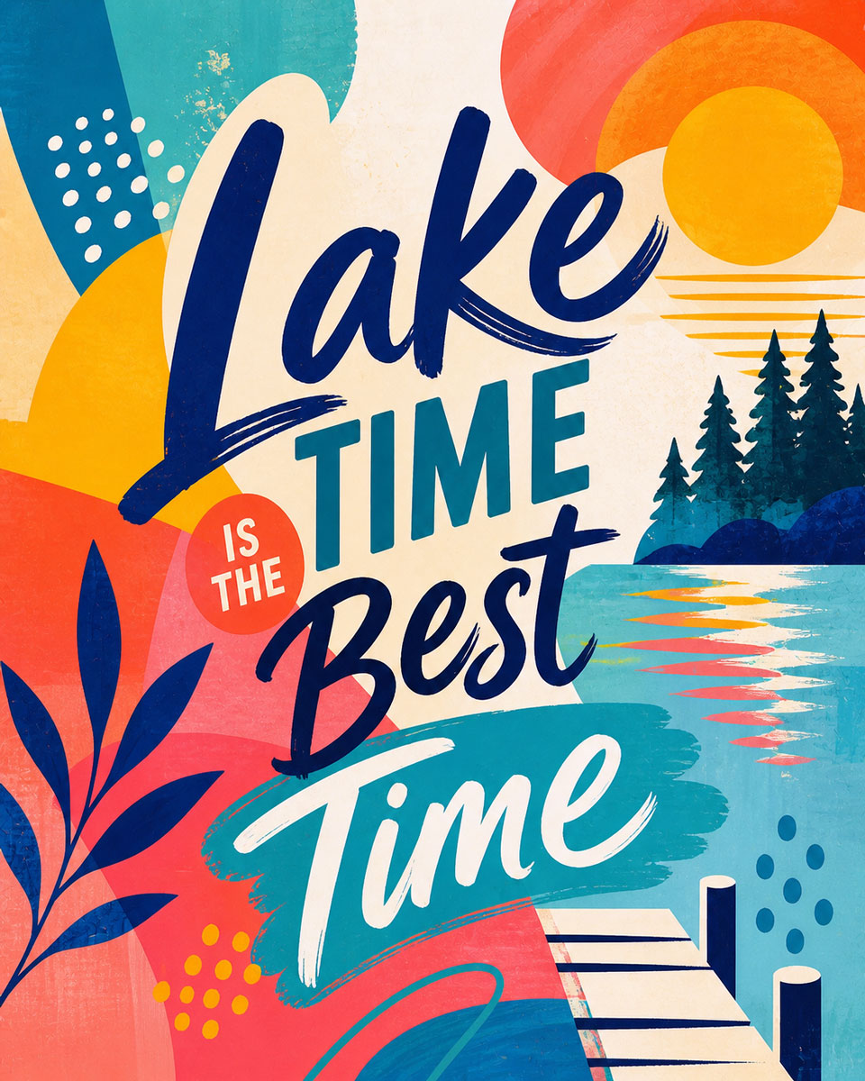 Lake Time - Abstract -  Lake Life Art Print