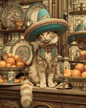 Leo in His Sombrero - Cats in Hats Art Print