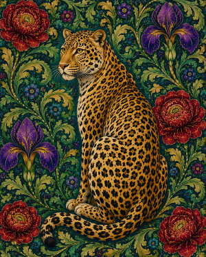 Leopard - 19th Century Arts and Crafts Style Art Print