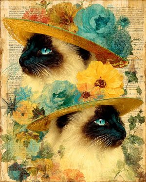 Lola from Two Angles - Cats in Hats Art Print