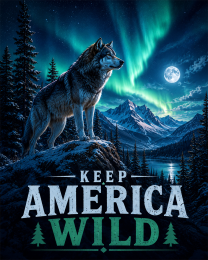 Lone Wolf - Keep America Wild Art Print - Americana Nature Artwork
