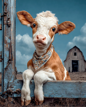 Lonely Calf in Hocking Hills - Cow Art Print