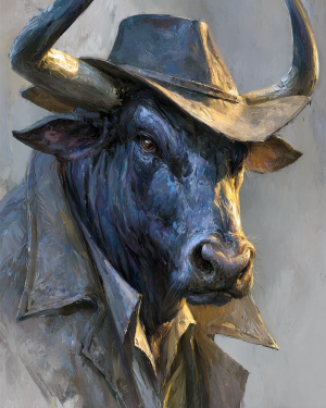 Longhorn Harry from Denton - Cow Art Print