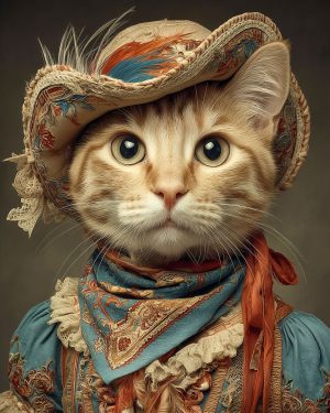 Lorena from Dallas - Cats in Hats Art Print