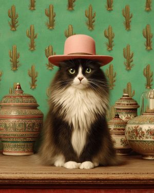 Marisol in a Southwest Still Life - Cats in Hats Art Print