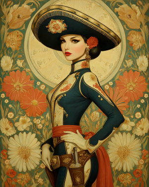 Matted Rodeo Cowgirl Clara Art Print - Wholesale Retail Ready Western Wall Art.png