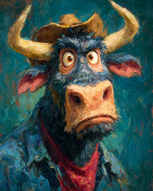 Max the Mad Bull - Cow Art Print