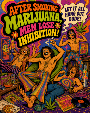 Men Lose Inhibition - Psychedelic - Marijuana Poster