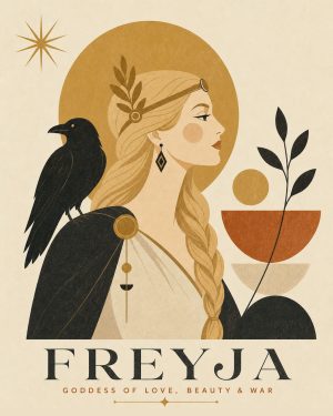 Mid Century Modern Style - Freyja the Norse Goddess Art Print