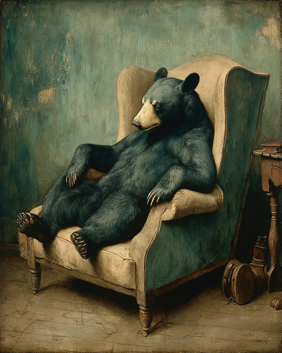 Mid Day Slumber - Black Bear Art Print