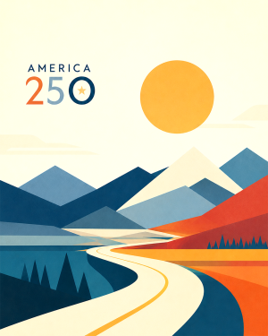 Minimalist Style America - USA 250th Anniversary Art Print