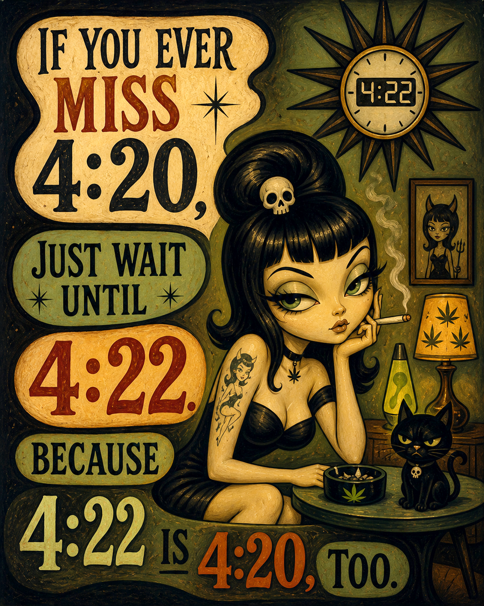Miss 420 Lowbrow - Marijuana Poster