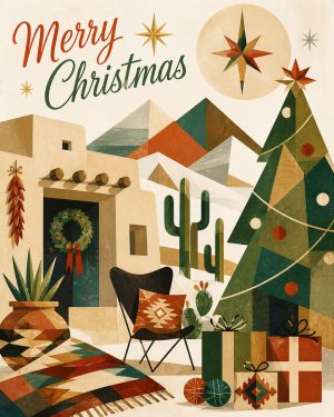 Modern Southwestern Style X-Mas - Christmas Art Prints