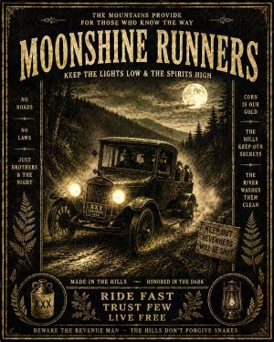 Moonshine Runners - Folk Horror - Appalachian Gothic Art Print