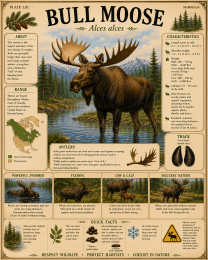 Moose - Vintage Wildlife Art - Antique Nature Illustration