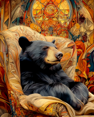 Morning Nap - Black Bear Art Print