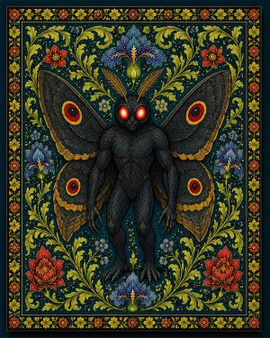 Mothman - Art Nouveau Cryptid Artwork