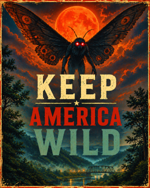 Mothman - Keep America Wild Art Print - Americana Nature Artwork