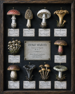 Mushroom Fungi Collection - Dark Academia Art Print