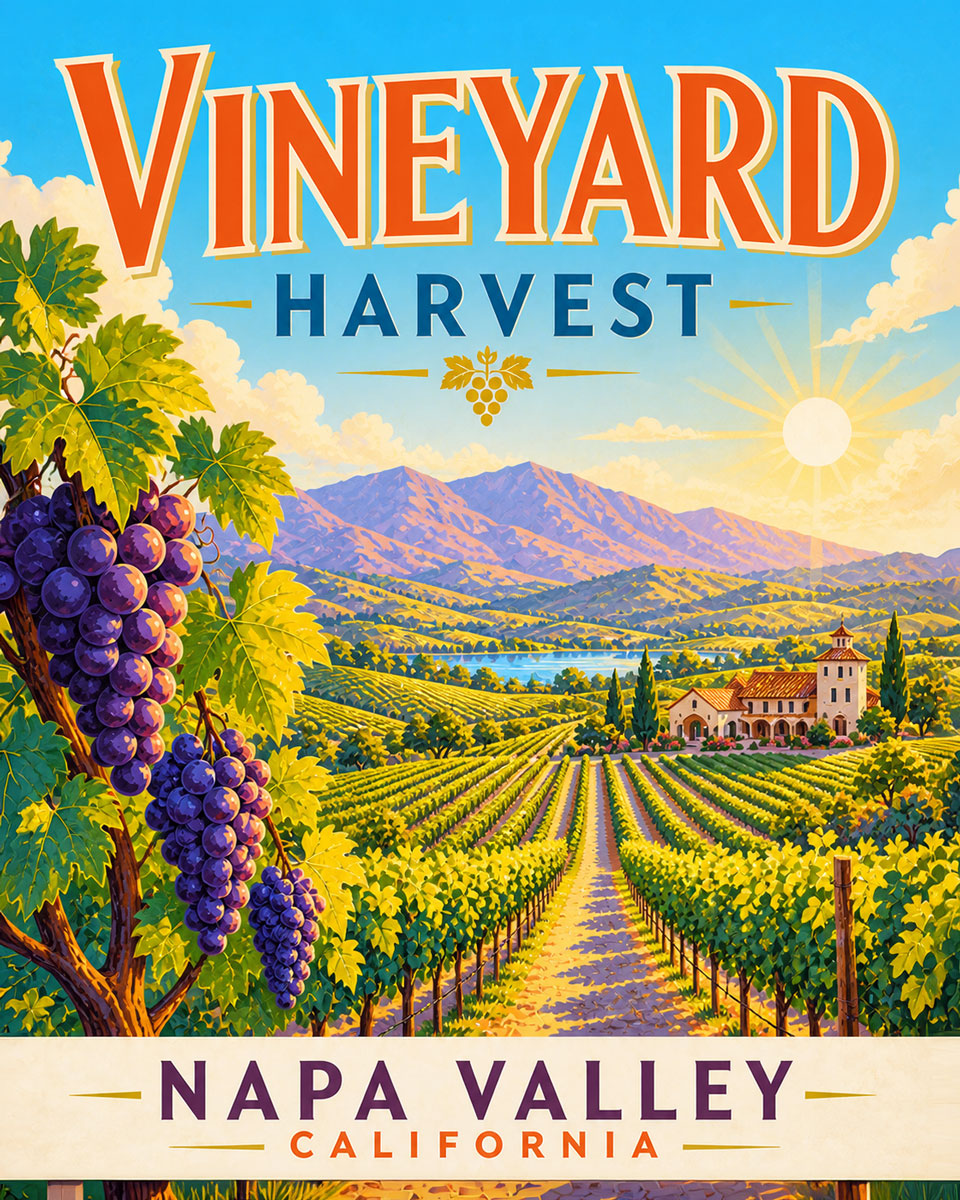 Napa Valley  - Agri-Tourism Art Print