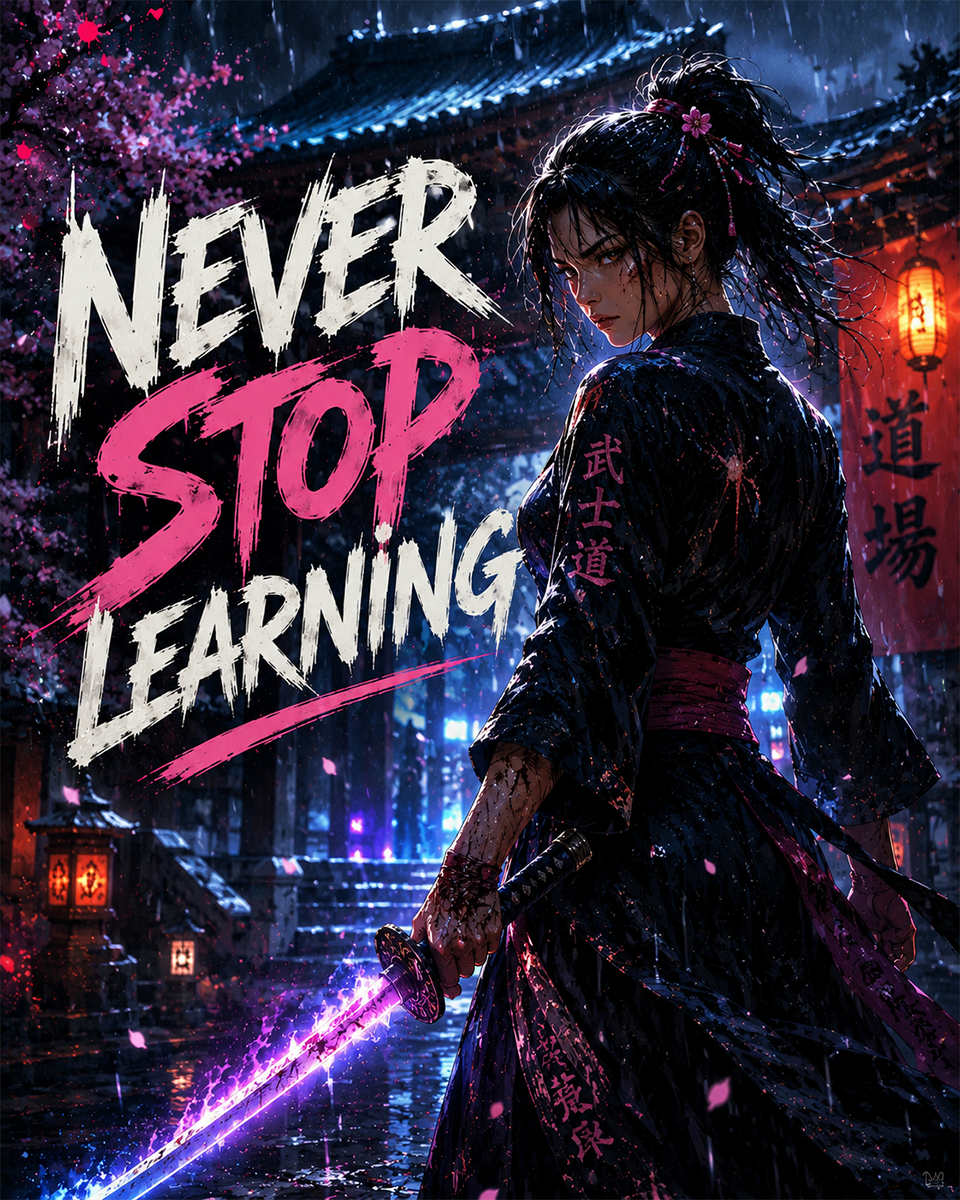 Never Stop Learning - Martial Arts Artwork