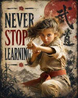 Never Stop Learning - Pose - Martial Arts Artwork