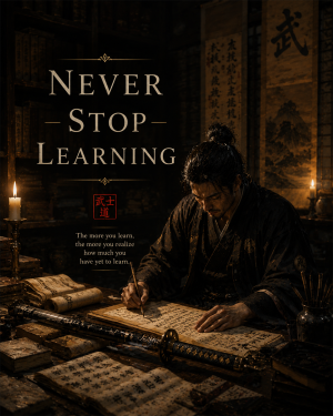 Never Stop Learning - Study - Martial Arts Artwork