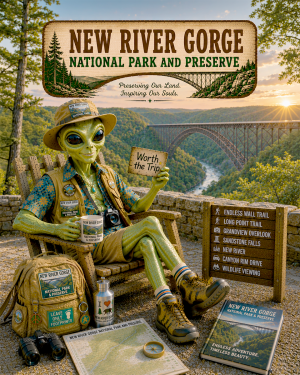 New River Gorge National Park Souvenir Art Print