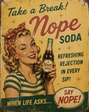 Nope - Vintage Advertising Parody Soda Ad