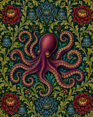 Octopus - 19th Century Arts and Crafts Style Art Print