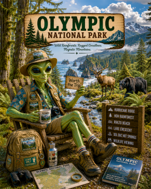 Olympic National Park Souvenir Art Print