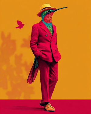 One Hip Bird - Humingbird Art Print